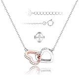 LOLIAS 925 Sterling Silber Herz Halskette Damen Liebes Ketten Damen...