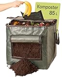 Praknu Thermo Komposter für Garten Klein - 85L Platzsparend - Wetterfest...