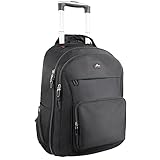 WIRABO Rucksack mit Rollen, 17.3 Zoll Laptop Trolley 40L Reisetasche mit...