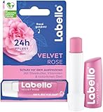Labello Velvet Rose Lippenpflegestift, Lippenpflege mit dezentem Rosenduft...