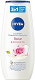 NIVEA Rose & Almond Oil Pflegedusche (250 ml), pH-hautneutrales Duschgel...