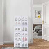 Caskunbsy 12x Schuhboxen stapelbar transparent, Atmungsaktive...