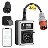 dé Wallbox 22kW 32A EV Charger mit CEE Stecker und Typ 2 Steckdose, 22kW...