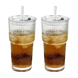 Rebellious Verdickte Glasbecher, 600 ml, mit auslaufsicherem Deckel und...