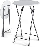 Casaria® Stehtisch Klappbar 110cm Hoch Rund Ø 60cm Outdoor Holz Stabil...