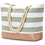 oscaurt Strandtasche Tote Bag mit Reißverschluss Große Shopper Tasche...