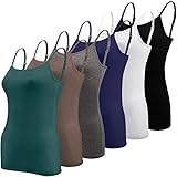 BQTQ 6 Stück Unterhemd Damen Spaghetti Top Unterhemd Spaghettiträger mit...