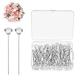 TIESOME 100pcs Nähnadeln Stecknadeln Mit Kopf, Diamant Blumenstrauß Pins,...