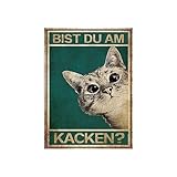 LongZYU Bist du am Kacken Katze Bild Poster Wandbild Klo Bathroom Toilet WC...