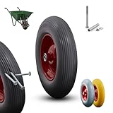 Arebos Schubkarrenrad aus pannensicherem PU Vollgummi Tragkraft 200 kg |...
