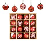 16 Stück Weihnachtskugeln, 6cm Christbaumkugeln, ilauke Weihnachtskugeln...