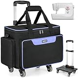 LEFOR·Z Nähmaschinentasche mit abnehmbarem Trolley mit 4...