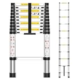arvioo Teleskopleiter, Ausziehleiter mit 11 Sprossen, Max. Arbeitshöhe...
