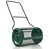 COSTWAY Kompoststreuer 80L, Torfstreuer mit U-Griff, Düngerstreuer Rasen...