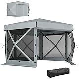 Outsunny Pavillon sechseckig ca. 3,6x3m Wasserdicht Pop-up Faltpavillon mit...
