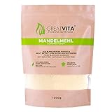 GreatVita Mandelmehl, 1000g | naturbelassen & blanchiert | feines Mehl aus...