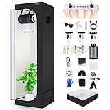 BOSYTRO Grow Set Komplettset, Led Grow Tent Kit,120W LED Grow Lampe...