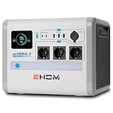 EHOM Tragbare Powerstation EP1650, 1024Wh Solar Generator LiFePO4 mit 3 *...