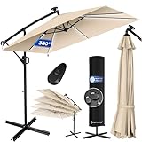 KESSER® Ampelschirm Holly Sonnenschirm Rechteckig LED Solar inkl....