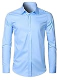 Elegancity Herren Hemd Langarm Einfarbig Businesshemd Regular Fit...