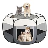 Dhqkqg Welpenauslauf, 110x110x60cm Faltbar Welpenlaufstall, Tragbarer...