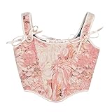 Damen-Korsett mit Vintage-Blumendruck, Renaissance-Stil, Bustier,...