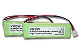 vhbw 2X NI-MH Akku 500mAh (2.4V) kompatibel mit Festnetz Telefon Medion...