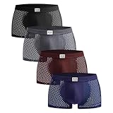 BOXR Underwear Bambus Boxershorts Herren 4er Pack Unterhosen Männer...