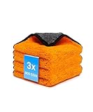 Kemes Mikrofasertücher Auto 3 Stück 800 GSM | 7-Fach Saugstark Poliertuch...
