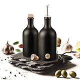 Veluxis Öl & Essig Flaschen-Set I 2x 500ml Feinsteinzeug Flaschen mit...