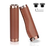 2 Stück Fahrradgriffe Ergonomische Lenkergriffe, PU Leder Fahrradlenker,...