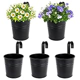 BOFUNX 5er Set Hängender Blumentopf Metall Vintage Style Balkon...