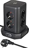 Brennenstuhl Steckdosenturm 8-Fach mit USB (Steckdosenblock 8-Fach mit 4X...