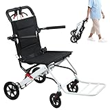 Transportrollstuhl, Leichter Faltbarer Rollstuhl für Erwachsene &...