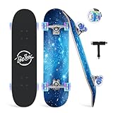 BELEEV Skateboard 31x8 Zoll Komplette Cruiser Skateboard für Kinder...