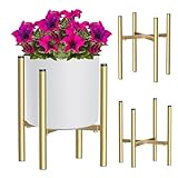 OELZWVN Verstellbarer Pflanzenständer, Blumenständer metall Gold,...