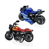 SHDIEHJFMLDH 2 Pcs Legierung Motorrad Spielzeug,Pull Bac Fahrzeug...