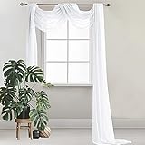 Querbehang Freihanddeko Weiß Vorhang für Hochzeit - 130 x 550cm...