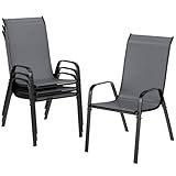 LIFERUN Gartenstühle Stapelstuhl Camping Stapelbar Hochlehner...