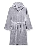 Playshoes Unisex Kinder Fleece-Bademantel Morgenmantel, grau, 170/176