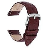 TIESOME Uhrenarmband, Braun Vintage Leder uhrenarmbänder mit Edelstahl...