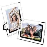 2er-Set Bilderrahmen Glas, Fotorahmen 13x18, Bilderrahmen 13x18 Silber,...