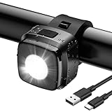 Akdomart LED Fahrradlicht Vorne, Fahrradlicht USB Aufladbar mit 600mAh...
