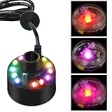 Ultraschall Vernebler, Mini Nebelmaschine mit 12 LED-Licht Nebler Fogger...