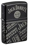 Zippo Sturmfeuerzeug - Jack Daniels, Black Matte with Chrome, Laser 360° -...