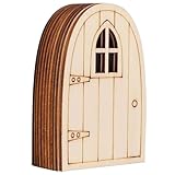 Cunlvyyds Hölzerne Feen -Tür Elf Miniatur Holztür Ornamente Zubehör...