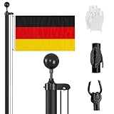 ZMTECH Fahnenmast 6m Stabil für den Außenbereich, 600 cm Aluminium Garten...