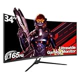 Gawfolk 34 Zoll Ultrawide Curved Gaming Monitor, 165Hz, UWQHD 3440x1440