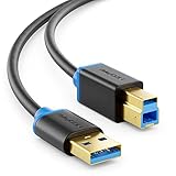 deleyCON 2m USB 3.0 Super Speed Kabel USB A-Stecker zu USB B-Stecker...