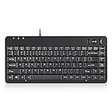 Perixx PERIBOARD-505H PLUS, Wired keyboard with trackball and 2 USB Hubs -...